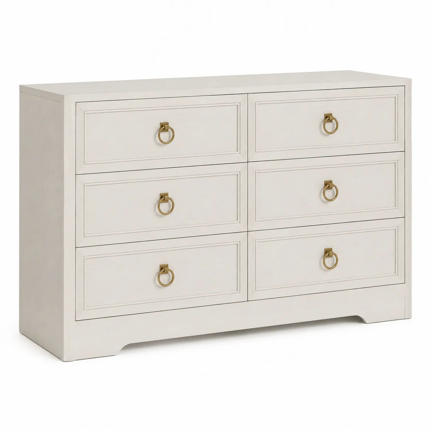 Cómoda de Madera Blanca con 6 Cajones