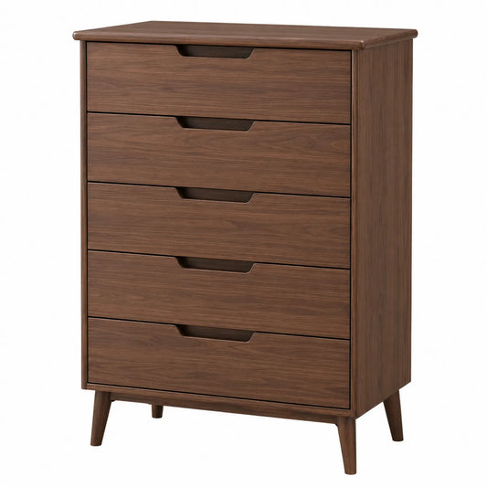 Cómoda de Madera MDF con 5 Cajones Marrón 80x40x115 cm