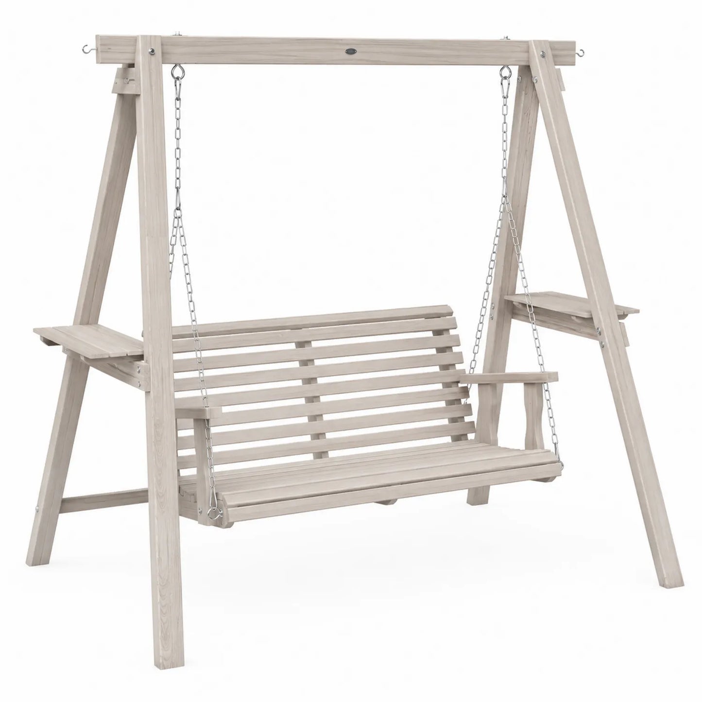 Columpio de madera para exterior 200x150x180 cm Gris Pálido