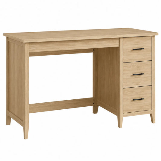 Escritorio de Madera con 3 Cajones Roble