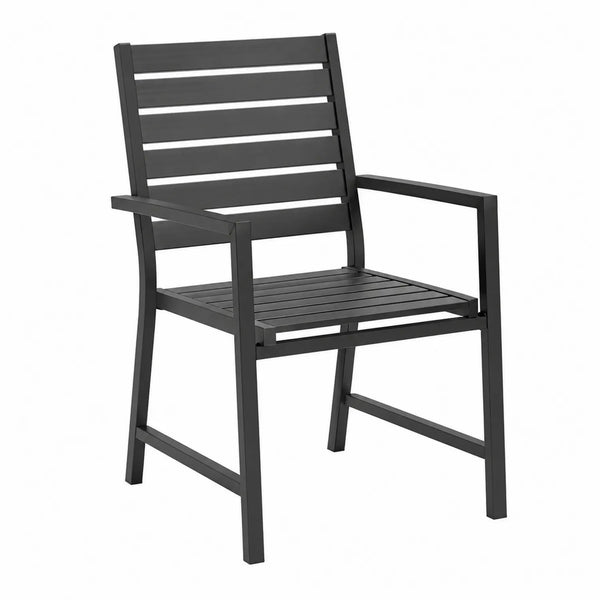 Silla de jardín de metal negro 54x59x84 cm